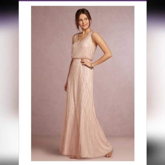 Adrianna Papell Dresses & Skirts - Adrianna Papell light pink beaded evening gown size 4.